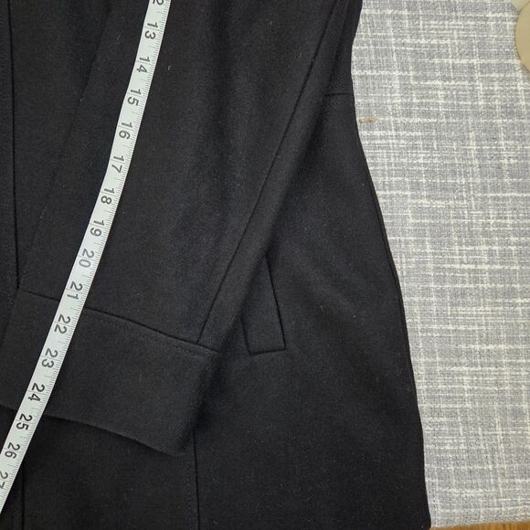 London Fog Hooded Stadium Jacket Wool Blend Women's XXL Lined Black Full Zip - Picture 5 of 14